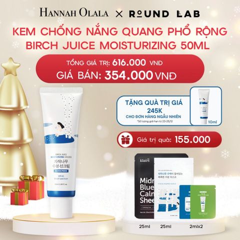  A1808_DEAL 2: KEM CHỐNG NẮNG ROUND LAB BIRCH JUICE MOISTURIZING 50ML BẢO VỆ DA QUANG PHỔ RỘNG 