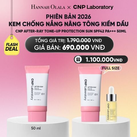 PHIÊN BẢN 2026 - KEM CHỐNG NẮNG NÂNG TÔNG KIỀM DẦU CNP AFTER-RAY TONE-UP PROTECTION SUN SPF42 PA+++ 50ML - FLASH DEAL_A1883 
