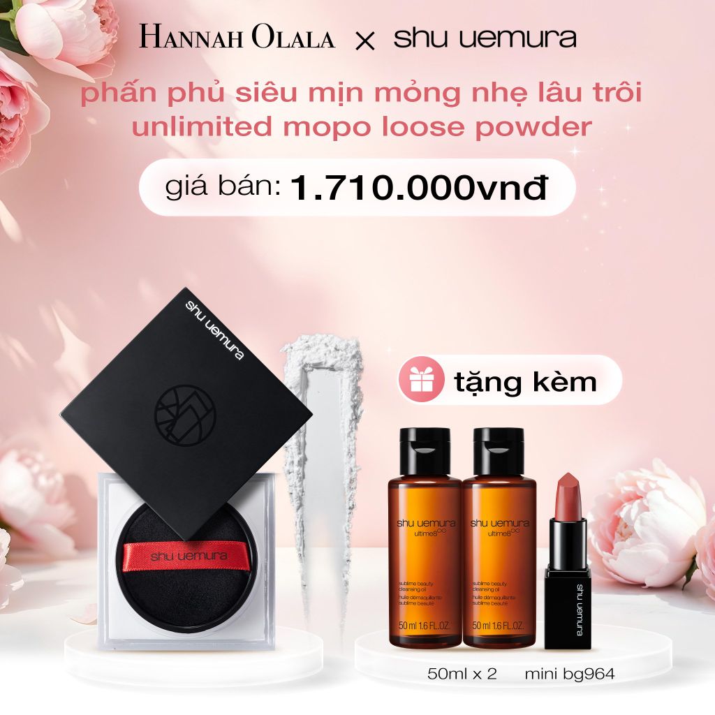  E498: DEAL 8: PHẤN PHỦ DẠNG BỘT MỎNG NHẸ CỐ ĐỊNH LỚP NỀN SHU UEMURA UNLIMITED MOPO FIXING LOOSE POWDER 15G 