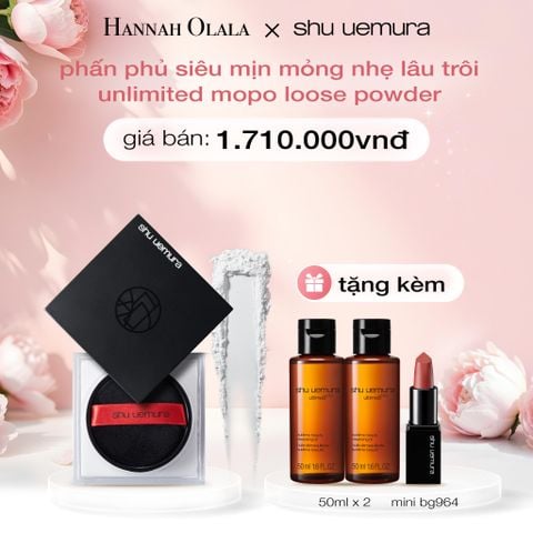  E498: DEAL 8: PHẤN PHỦ DẠNG BỘT MỎNG NHẸ CỐ ĐỊNH LỚP NỀN SHU UEMURA UNLIMITED MOPO FIXING LOOSE POWDER 15G 