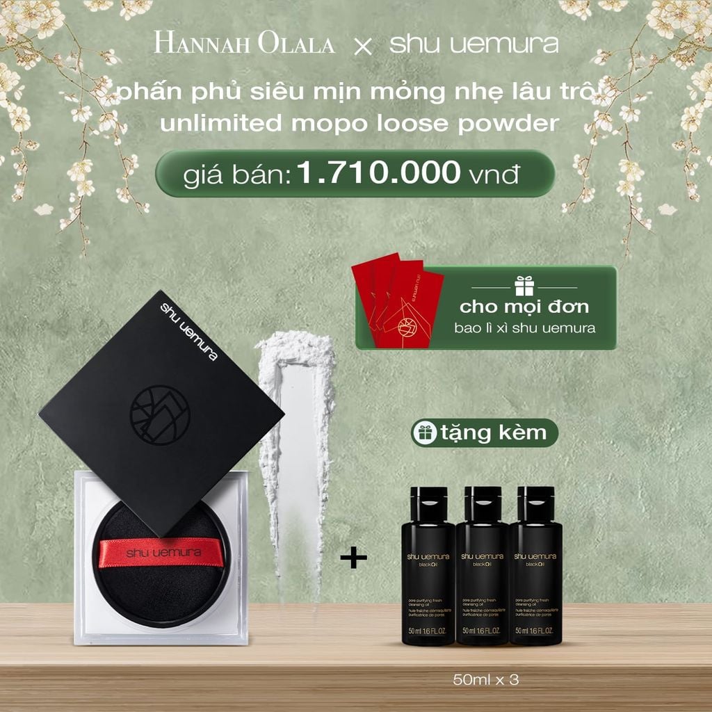  DEAL 6: PHẤN PHỦ DẠNG BỘT MỎNG NHẸ CỐ ĐỊNH LỚP NỀN SHU UEMURA UNLIMITED MOPO FIXING LOOSE POWDER 15G 