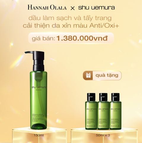  DEAL 6: DẦU LÀM SẠCH VÀ TẨY TRANG SHU UEMURA ANTI/OXI+ CLEANSING OIL 150ML (RENO) 