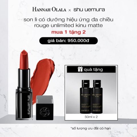  DEAL 6: SON LÌ CÓ DƯỠNG SHU UEMURA ROUGE UNLIMITED KINU MATTE 3.3G 