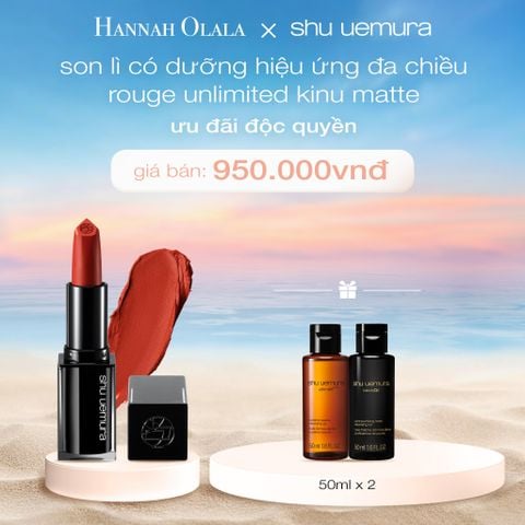  C457_DEAL 7  : SON LÌ LÂU TRÔI CÓ DƯỠNG SHU UEMURA ROUGE UNLIMITED KINU MATTE 3.3G 