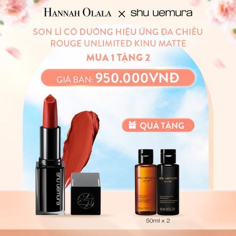  A730_DEAL 23: SON LÌ LÂU TRÔI CÓ DƯỠNG SHU UEMURA ROUGE UNLIMITED KINU MATTE 3.3G 
