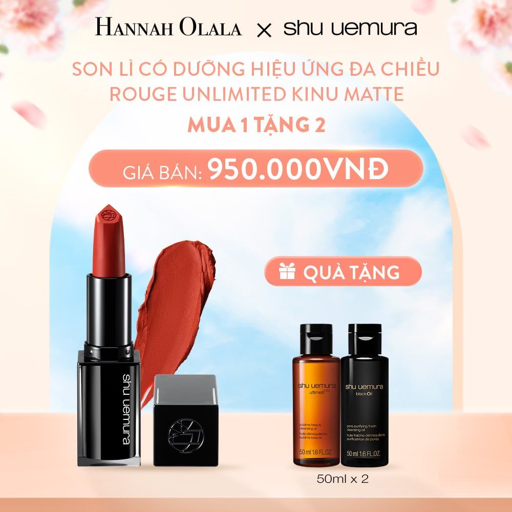  A730_DEAL 23: SON LÌ LÂU TRÔI CÓ DƯỠNG SHU UEMURA ROUGE UNLIMITED KINU MATTE 3.3G 