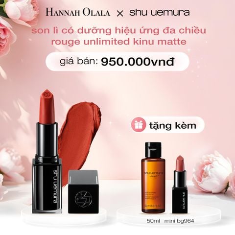  E490: DEAL 6: SON LÌ CÓ DƯỠNG SHU UEMURA ROUGE UNLIMITED KINU MATTE 3.3G 