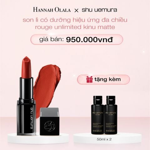  E291_DEAL 6: SON LÌ CÓ DƯỠNG SHU UEMURA ROUGE UNLIMITED KINU MATTE 3.3G 