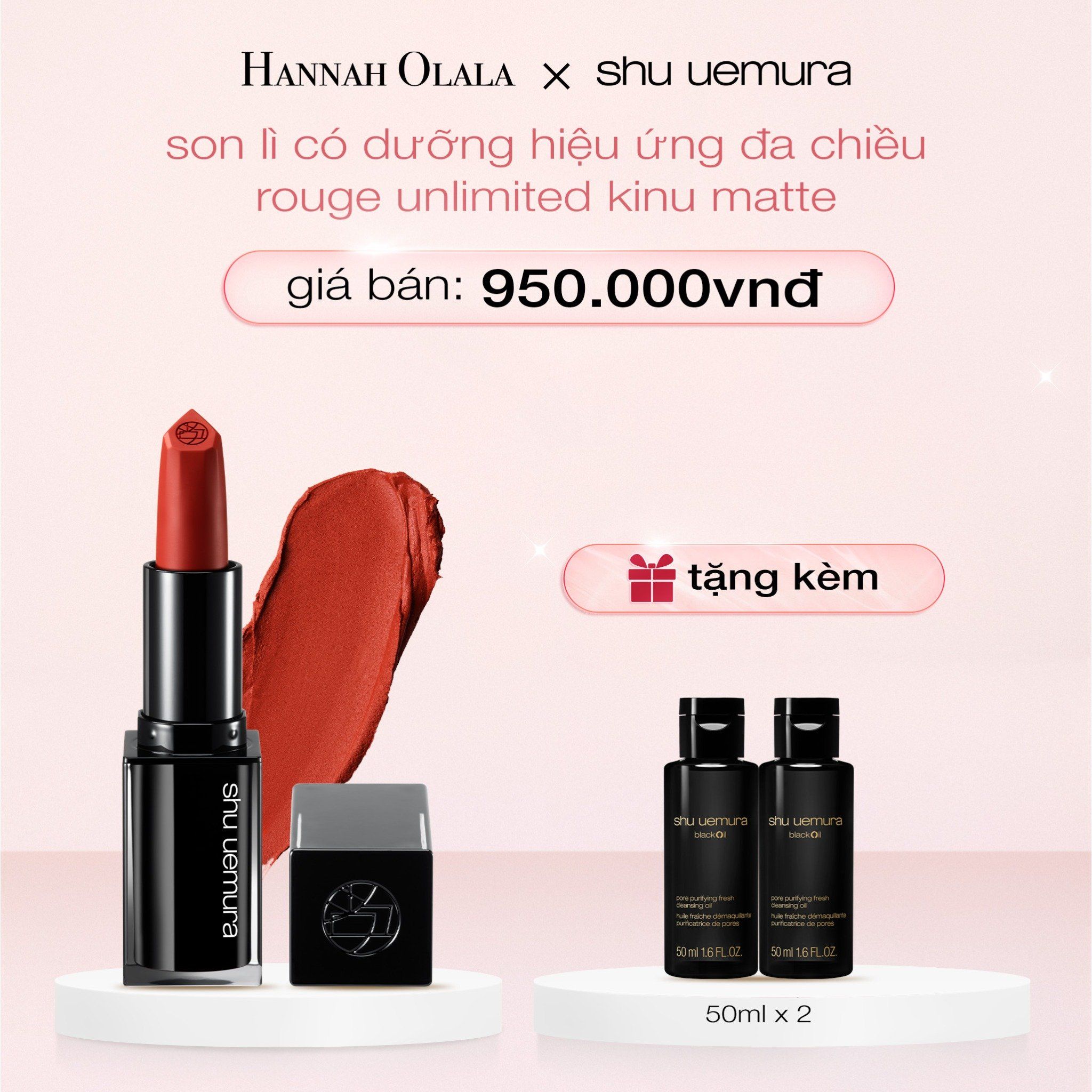  E291_DEAL 6: SON LÌ CÓ DƯỠNG SHU UEMURA ROUGE UNLIMITED KINU MATTE 3.3G 
