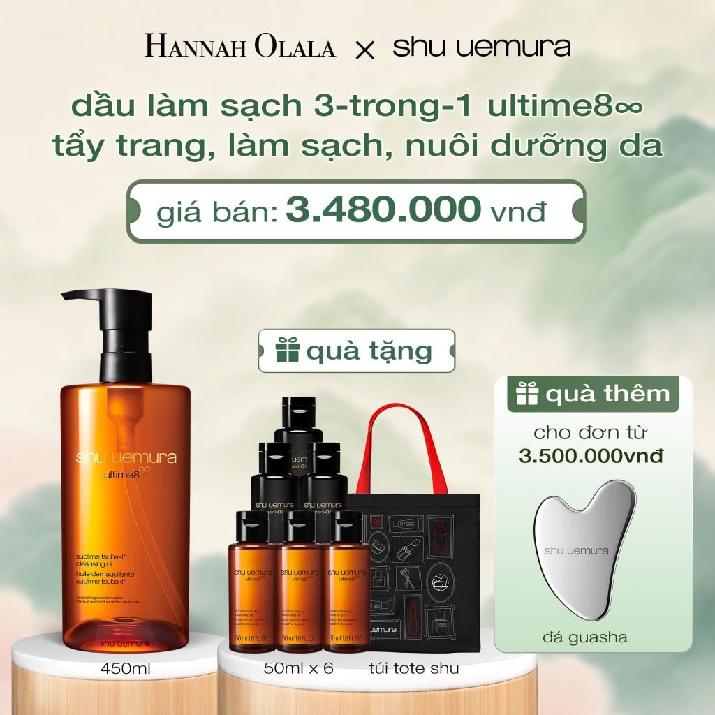  DẦU LÀM SẠCH VÀ TẨY TRANG CAO CẤP SHU UEMURA ULTIME8∞ SUBLIME TSUBAKI CLEANSING OIL RENO 450ML - A149 