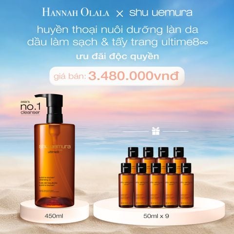  C441_DEAL 1  : DẦU LÀM SẠCH VÀ TẨY TRANG CAO CẤP SHU UEMURA ULTIME8∞ SUBLIME TSUBAKI CLEANSING OIL RENO 450ML 