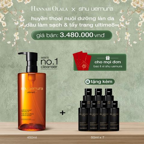  DEAL 1: DẦU LÀM SẠCH VÀ TẨY TRANG CAO CẤP SHU UEMURA ULTIME8∞ SUBLIME TSUBAKI CLEANSING OIL RENO 450ML 