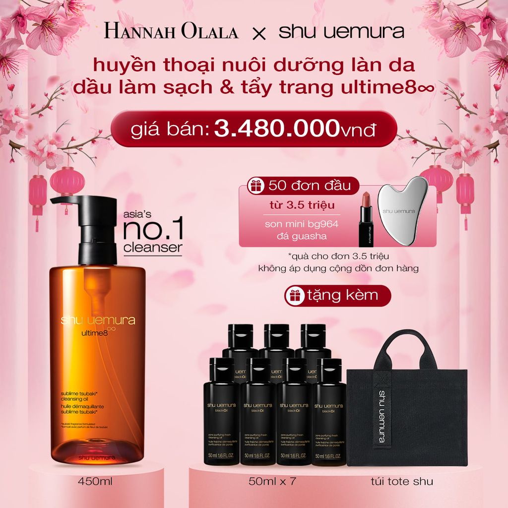 DEAL 1: DẦU LÀM SẠCH VÀ TẨY TRANG CAO CẤP SHU UEMURA ULTIME8∞ SUBLIME TSUBAKI CLEANSING OIL RENO 450ML 