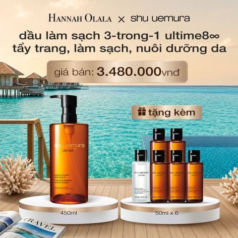  DẦU LÀM SẠCH VÀ TẨY TRANG CAO CẤP SHU UEMURA ULTIME8∞ SUBLIME TSUBAKI CLEANSING OIL RENO 450ML_ D1059 