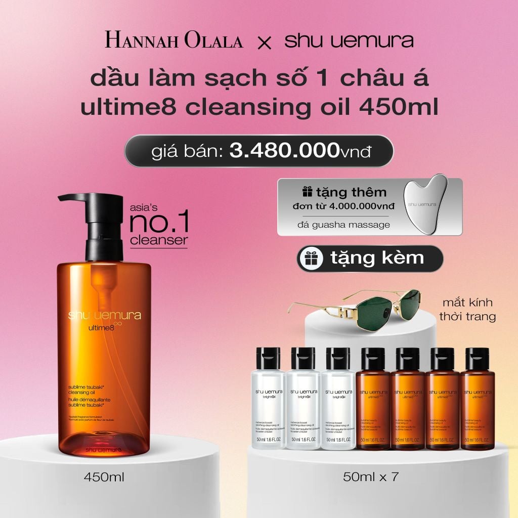  DẦU LÀM SẠCH VÀ TẨY TRANG CAO CẤP SHU UEMURA ULTIME8∞ SUBLIME TSUBAKI CLEANSING OIL RENO 450ML_A532 
