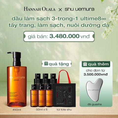  DẦU LÀM SẠCH VÀ TẨY TRANG CAO CẤP SHU UEMURA ULTIME8∞ SUBLIME TSUBAKI CLEANSING OIL RENO 450ML - A676 