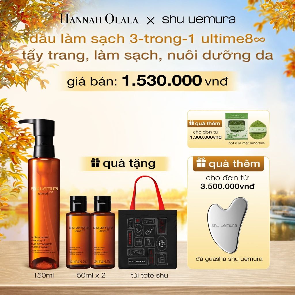  DẦU LÀM SẠCH VÀ TẨY TRANG CAO CẤP SHU UEMURA ULTIME8∞ SUBLIME TSUBAKI CLEANSING OIL RENO 150ML - E351 