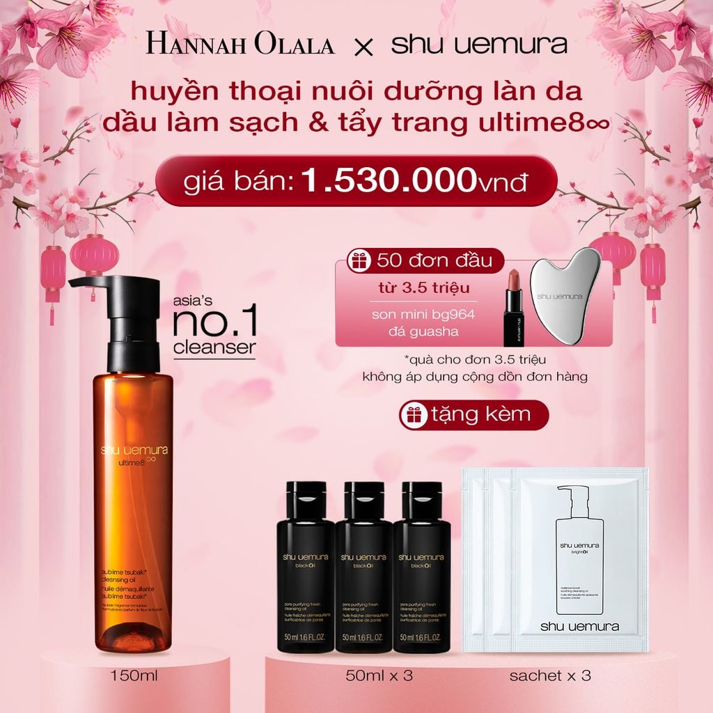  DEAL 2: DẦU LÀM SẠCH VÀ TẨY TRANG CAO CẤP SHU UEMURA ULTIME8∞ SUBLIME TSUBAKI CLEANSING OIL RENO 150ML 