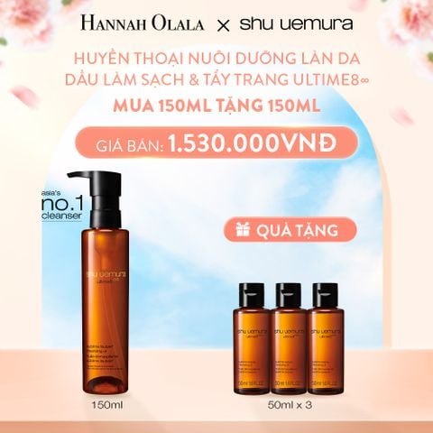  A714_DEAL 17: DẦU LÀM SẠCH VÀ TẨY TRANG CAO CẤP SHU UEMURA ULTIME8∞ SUBLIME TSUBAKI CLEANSING OIL RENO 150ML 