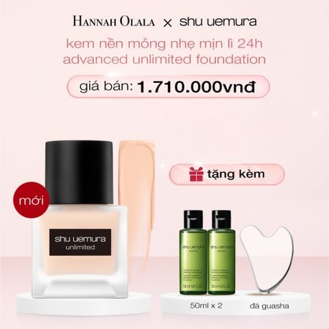  E300_DEAL 9: KEM NỀN HIỆU ỨNG BÁN LÌ RẠNG RỠ MỎNG NHẸ BỀN MÀU SUỐT 24H SHU UEMURA UNLIMITED BREATHABLE LASTING FOUNDATION 