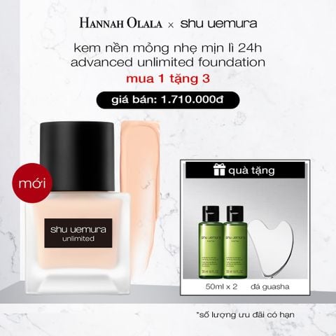  DEAL 9: KEM NỀN HIỆU ỨNG BÁN LÌ RẠNG RỠ MỎNG NHẸ BỀN MÀU SUỐT 24H SHU UEMURA UNLIMITED BREATHABLE LASTING FOUNDATION 