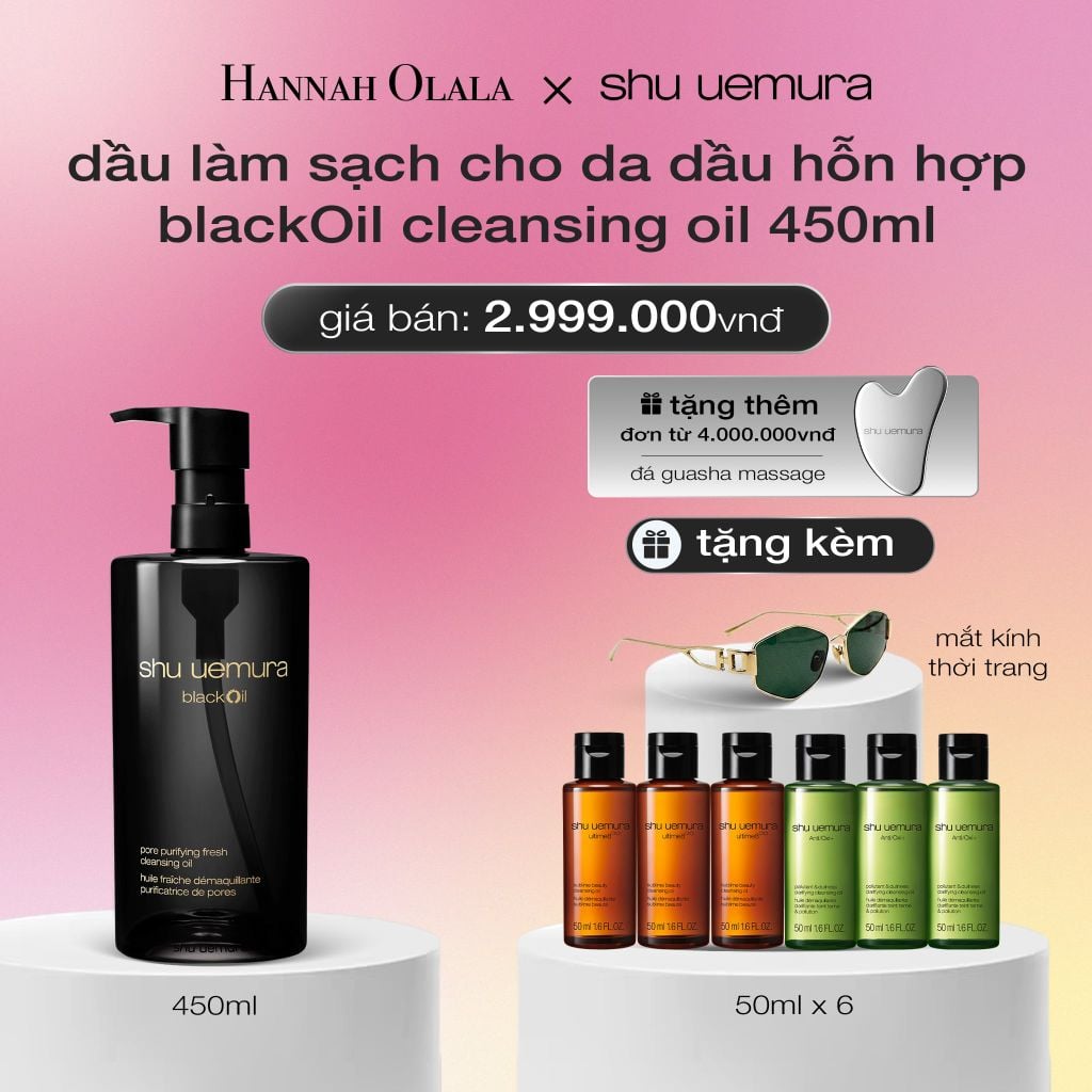  DẦU LÀM SẠCH VÀ TẨY TRANG SHU UEMURA BLACK OIL PORE PURIFYING FRESH CLEANSING OIL 450ML_A534 