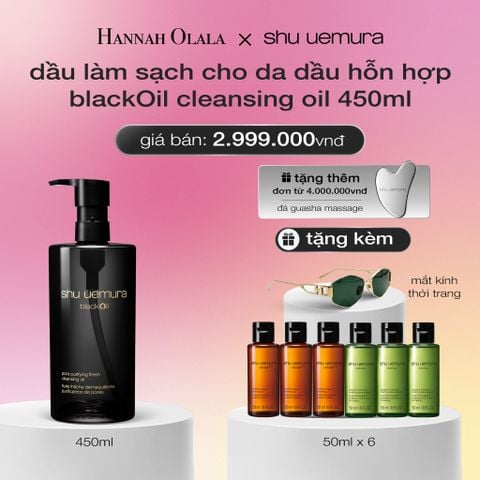  DẦU LÀM SẠCH VÀ TẨY TRANG SHU UEMURA BLACK OIL PORE PURIFYING FRESH CLEANSING OIL 450ML_A534 