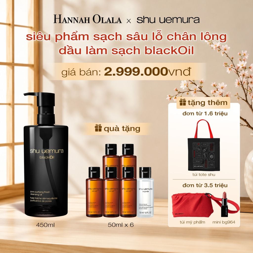  DẦU LÀM SẠCH VÀ TẨY TRANG SHU UEMURA BLACK OIL PORE PURIFYING FRESH CLEANSING OIL 450ML 