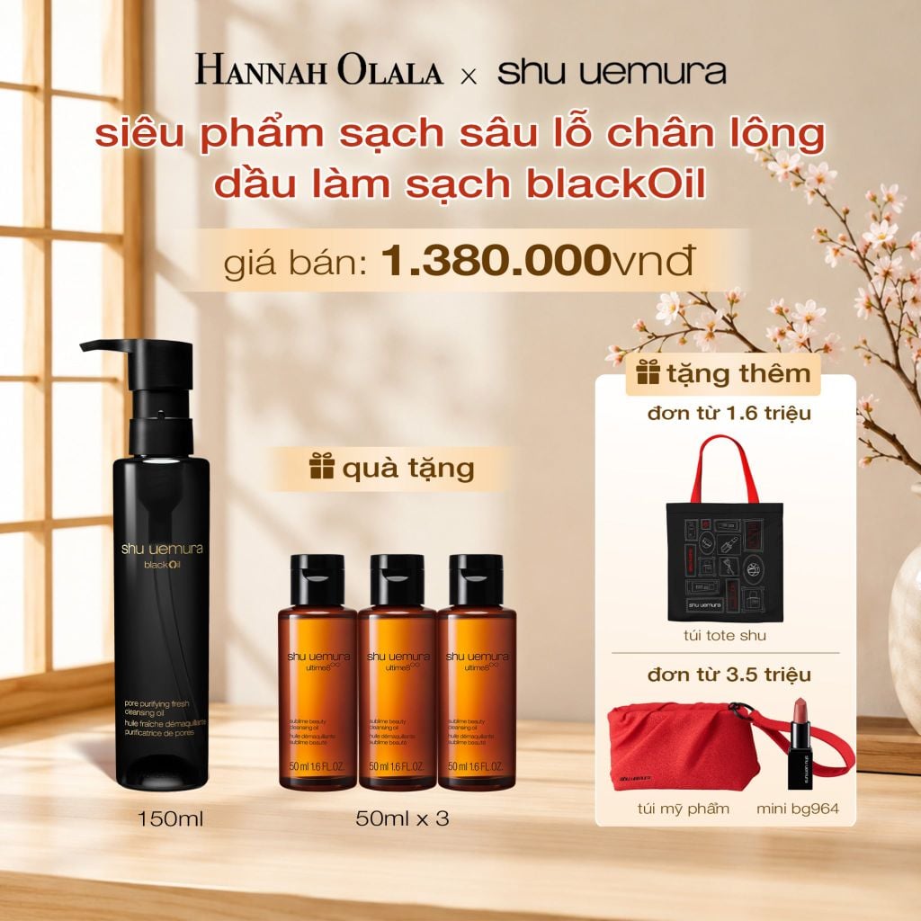  DẦU LÀM SẠCH VÀ TẨY TRANG SHU UEMURA BLACK OIL PORE PURIFYING FRESH CLEANSING OIL 150ML 