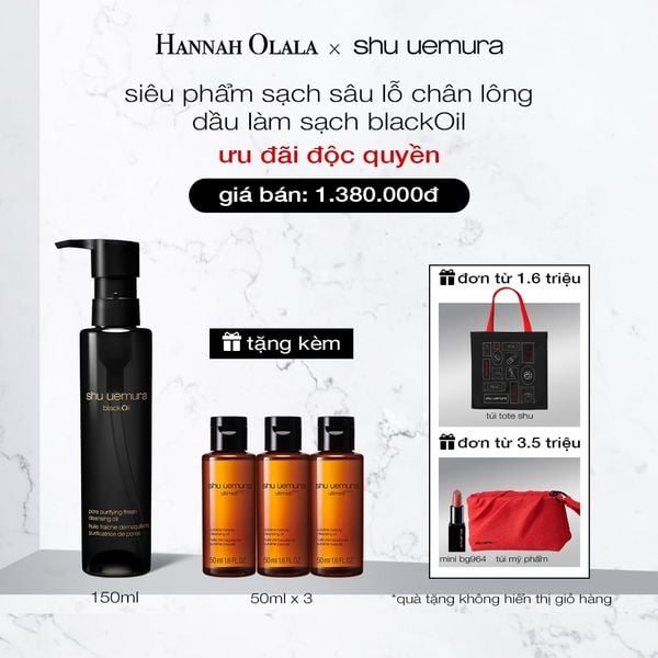  DẦU LÀM SẠCH VÀ TẨY TRANG SHU UEMURA BLACK OIL PORE PURIFYING FRESH CLEANSING OIL 150ML -  L32 