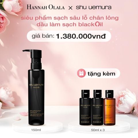  E481: DEAL 3: DẦU LÀM SẠCH VÀ TẨY TRANG SHU UEMURA BLACK OIL PORE PURIFYING FRESH CLEANSING OIL 150ML 