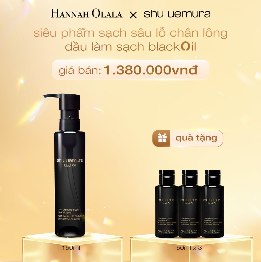  DEAL 5: DẦU LÀM SẠCH VÀ TẨY TRANG SHU UEMURA BLACK OIL PORE PURIFYING FRESH CLEANSING OIL 150ML 