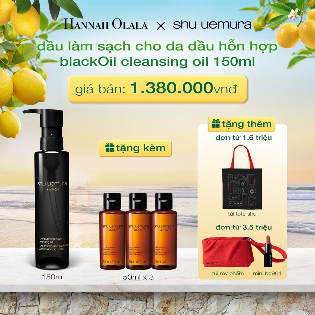  DẦU LÀM SẠCH VÀ TẨY TRANG SHU UEMURA BLACK OIL PORE PURIFYING FRESH CLEANSING OIL 150ML - A1453 