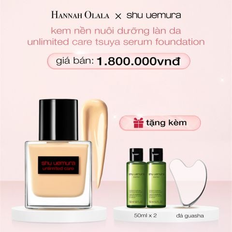  E295_DEAL 7: KEM NỀN DẠNG SERUM NUÔI DƯỠNG LÀN DA RẠNG RỠ SHU UEMURA UNLIMITED CARE TSUYA SERUM FOUNDATION 