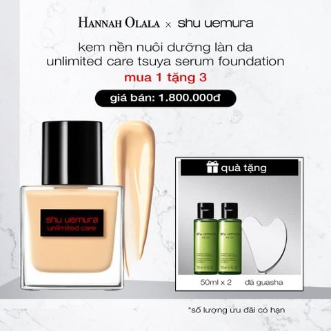  DEAL 7: KEM NỀN DẠNG SERUM NUÔI DƯỠNG LÀN DA RẠNG RỠ SHU UEMURA UNLIMITED CARE TSUYA SERUM FOUNDATION 