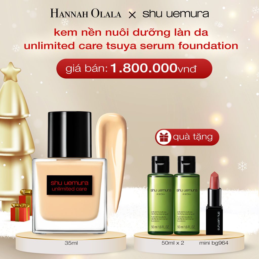  DEAL 4: KEM NỀN DẠNG SERUM NUÔI DƯỠNG LÀN DA RẠNG RỠ SHU UEMURA UNLIMITED CARE TSUYA SERUM FOUNDATION 