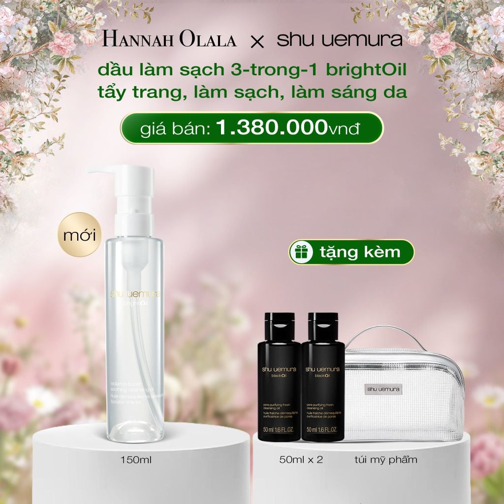  DEAL 7: [MỚI] DẦU LÀM SẠCH VÀ TẨY TRANG 3 TRONG 1 BRIGHTOIL 150ML - LÀM SẠCH, TẨY TRANG, LÀM SÁNG 