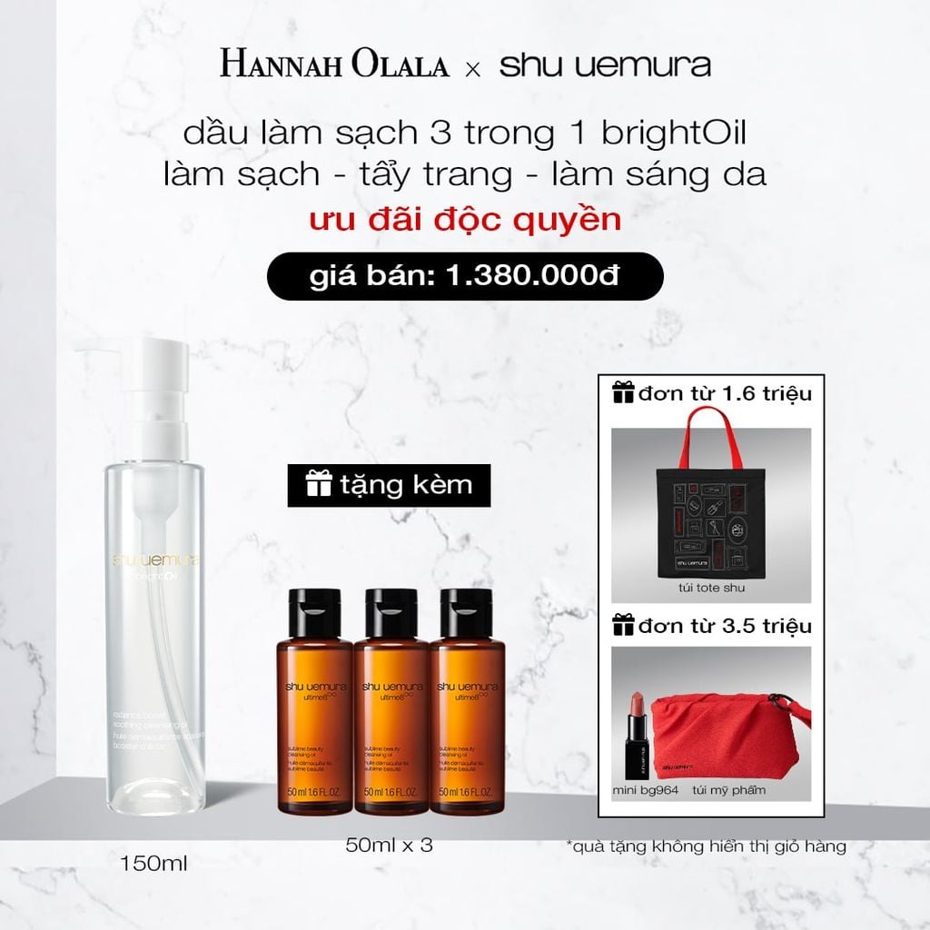  [MỚI] DẦU LÀM SẠCH VÀ TẨY TRANG 3 TRONG 1 BRIGHTOIL 150ML 