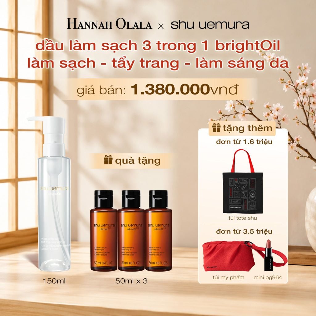  [MỚI] DẦU LÀM SẠCH VÀ TẨY TRANG 3 TRONG 1 BRIGHTOIL 150ML 