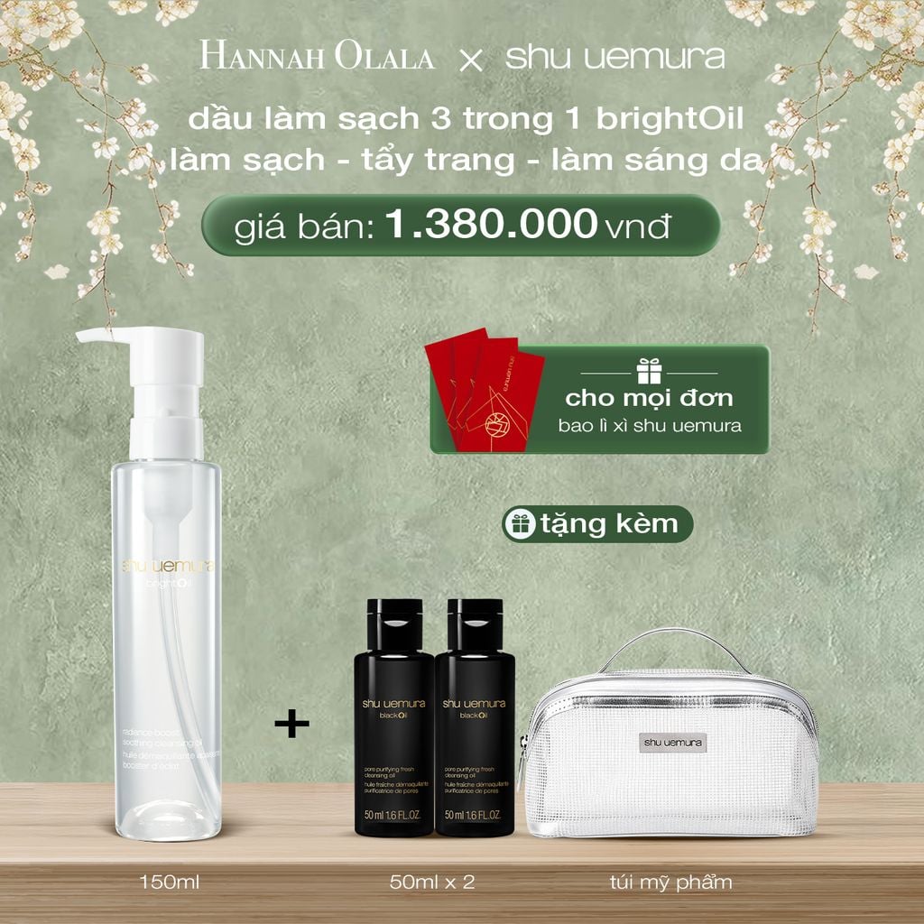  DEAL 7: [MỚI] DẦU LÀM SẠCH VÀ TẨY TRANG 3 TRONG 1 BRIGHTOIL 150ML - LÀM SẠCH, TẨY TRANG, LÀM SÁNG 