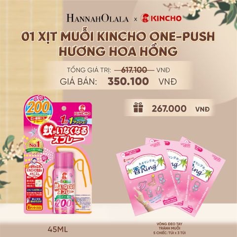  XỊT MUỖI KINCHO ONE-PUSH HƯƠNG HOA HỒNG - A437 