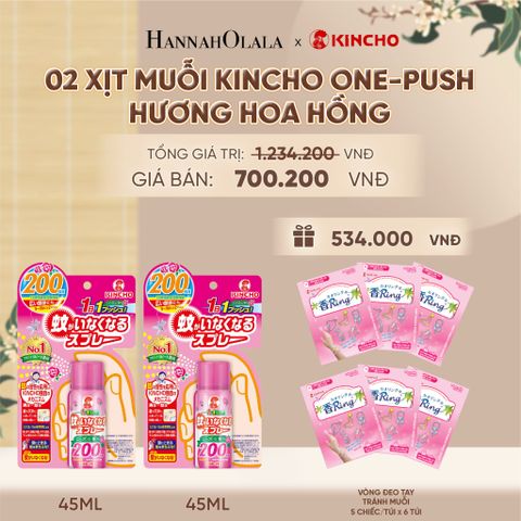  XỊT MUỖI KINCHO ONE-PUSH HƯƠNG HOA HỒNG - A437 
