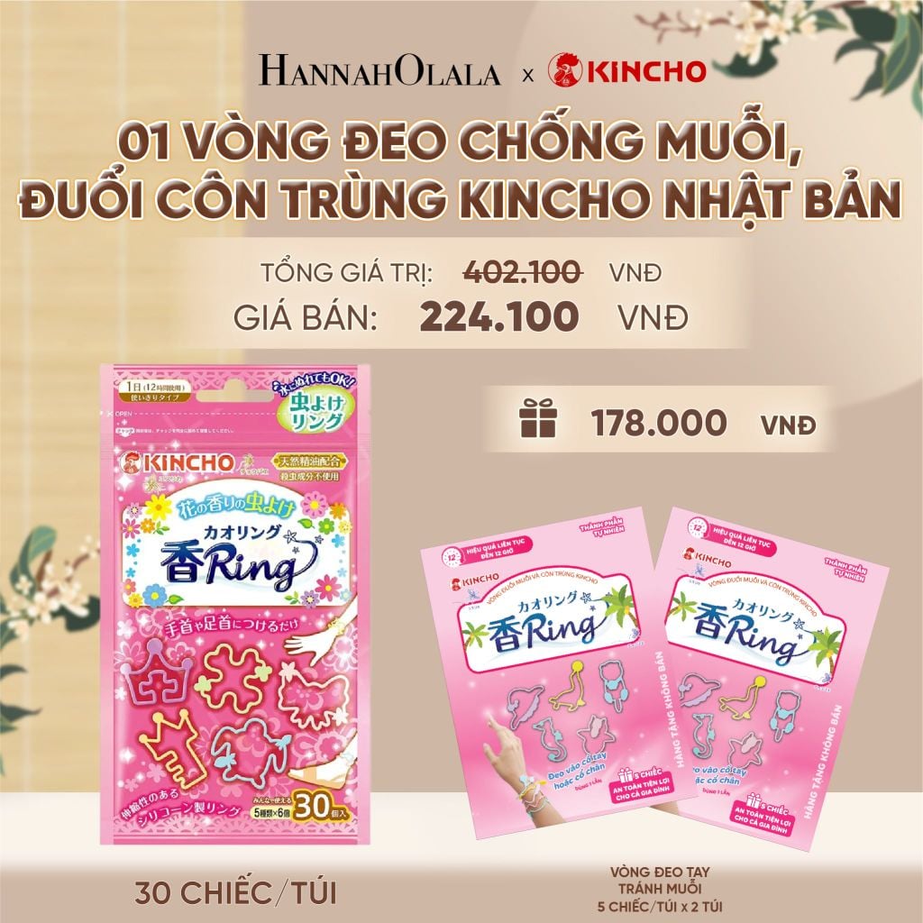  VÒNG ĐEO CHỐNG MUỖI, ĐUỔI CÔN TRÙNG KINCHO NHẬT BẢN - A439 