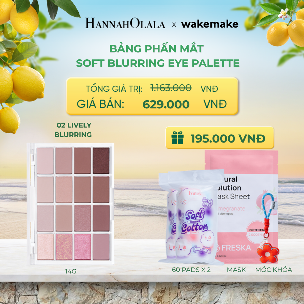  WAKEMAKE BẢNG PHẤN MẮT SOFT BLURRING EYE PALETTE 14G - A449 