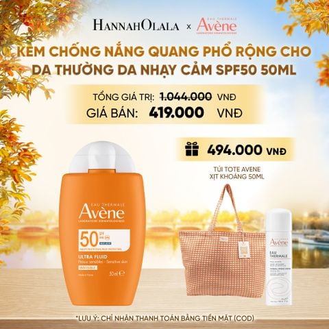 KEM CHỐNG NẮNG PHỔ RỘNG CHO DA THƯỜNG DA NHẠY CẢM AVÈNE ULTRA FLUID INVISIBLE SPF50 - E882 