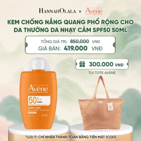  KEM CHỐNG NẮNG PHỔ RỘNG CHO DA THƯỜNG DA NHẠY CẢM AVÈNE ULTRA FLUID INVISIBLE SPF50 - A58 
