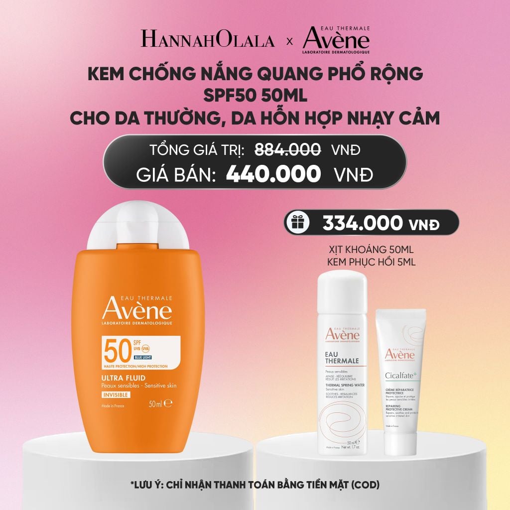  KEM CHỐNG NẮNG QUANG PHỔ RỘNG CHO DA THƯỜNG DA NHẠY CẢM AVÈNE ULTRA FLUID INVISIBLE SPF50_A2269 