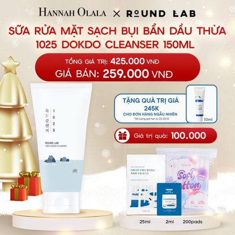  A1809_DEAL 3: SỮA RỬA MẶT ROUND LAB 1025 DOKDO CLEANSER 150ML LOẠI BỎ BỤI BẨN DẦU THỪA 