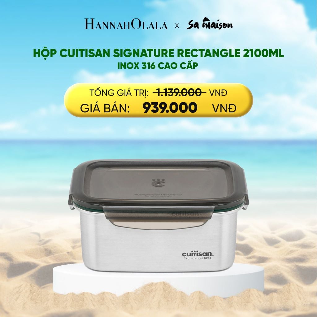  DEAL 3: HỘP INOX CAO CẤP CUITISAN SIGNATURE RECTANGLE INOX 316 