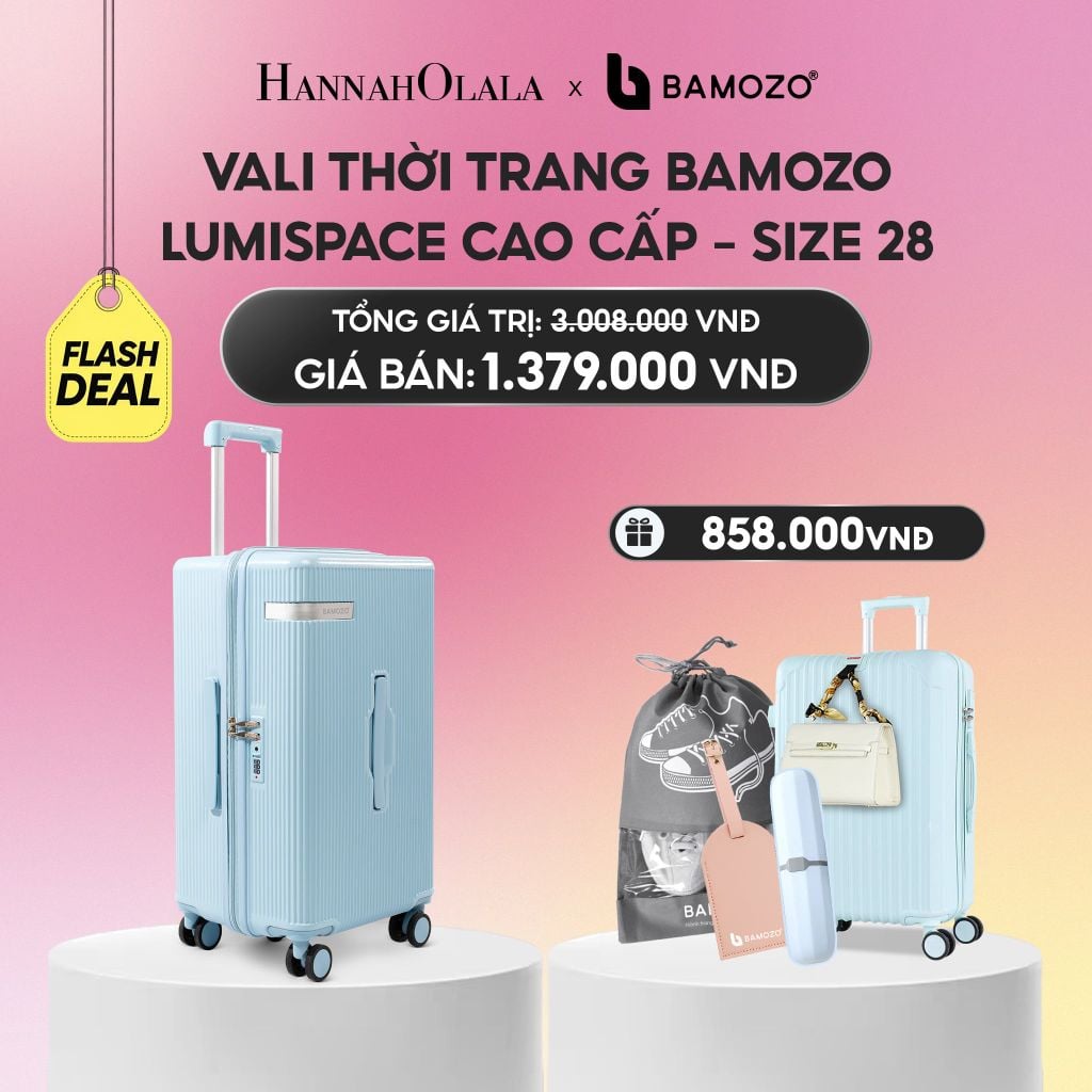  VALI BAMOZO LUMISPACE CAO CẤP (TẶNG VALI BAMOZO 8801C + TẶNG TAG DA CHỐNG THẤT LẠC, HỘP BÀN CHẢI, TÚI ĐỰNG GIÀY XÁM)_ A2264 